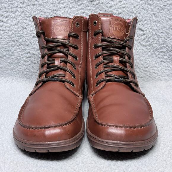 Lems Boulder Boot Leather Mens Size 14 Minimalist Hiking Boots Brown Leather - Picture 2 of 10